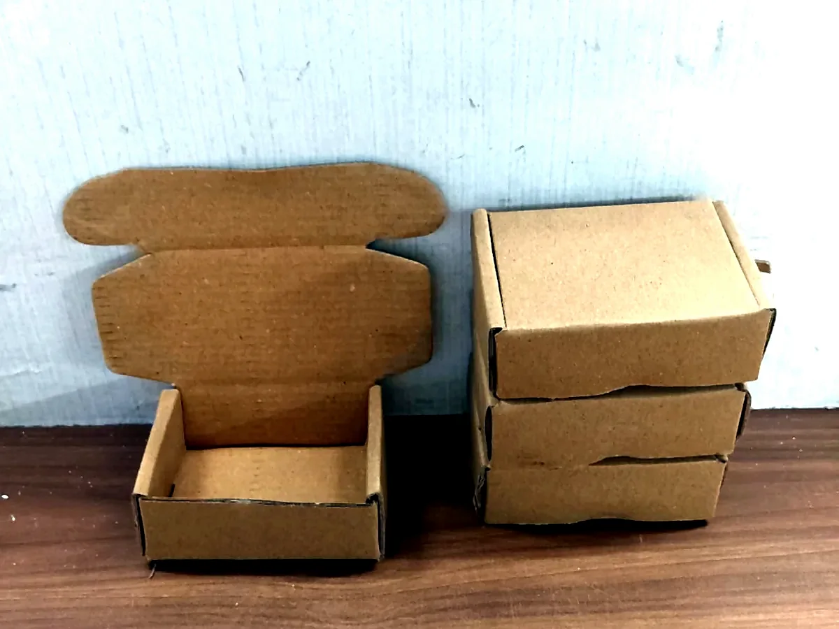 Actual small ecommerce corrugated boxes in stock