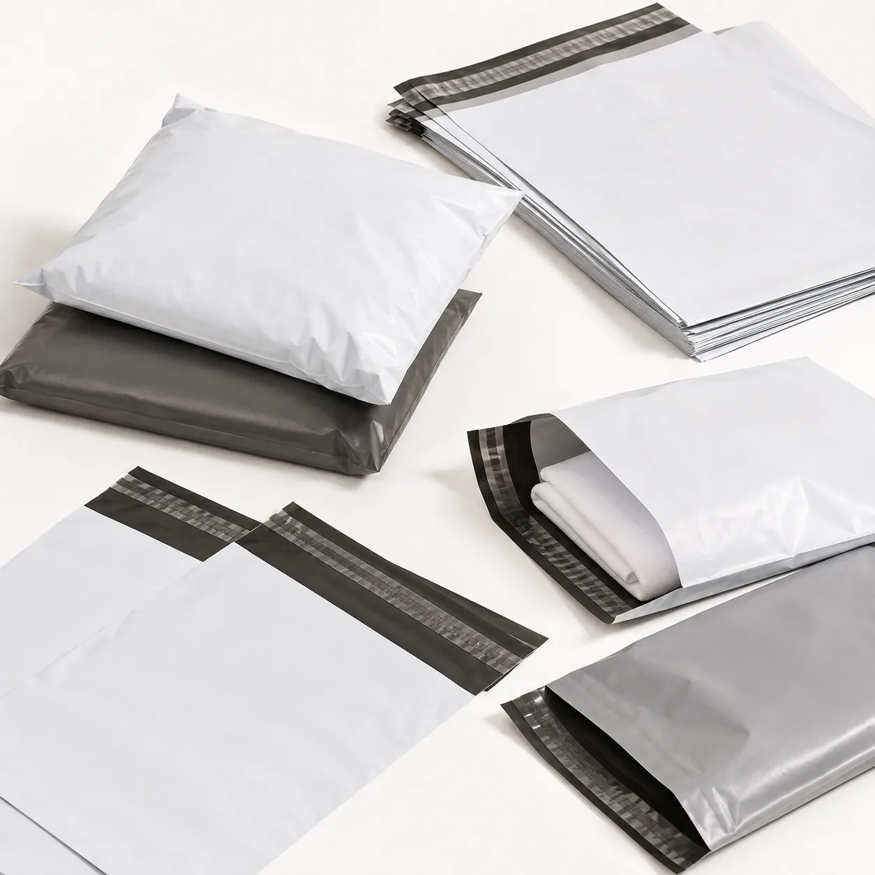 Representative courier bags and poly mailers for ecommerce dispatch