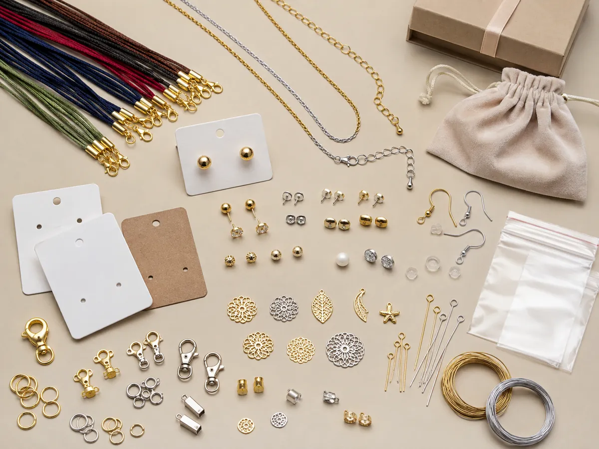 Jewellery accessories, dori, chains, earring cards and findings